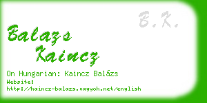 balazs kaincz business card